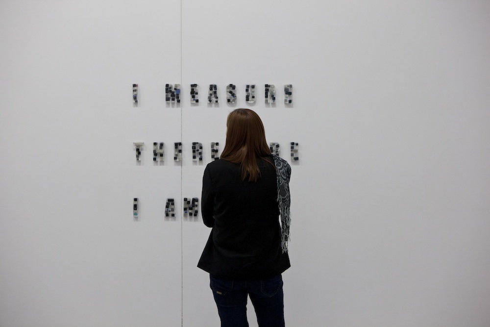 Installation view of I measure therefore I am